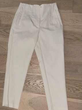 Zara White Tailored Trousers